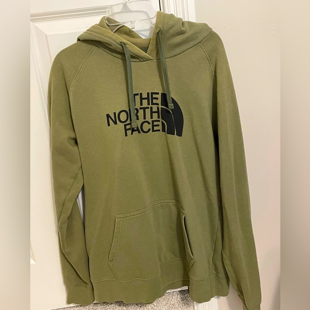 The North Face Men's Olive Green Hoodie in Medium